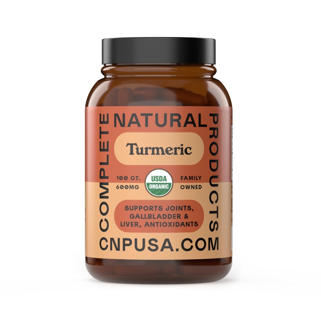 Cápsulas Turméricas Orgánicas - Suplemento de Cápsula de Curcumina Pura, 100 Cápsulas 600mg, Gallbladder, Liver y Support