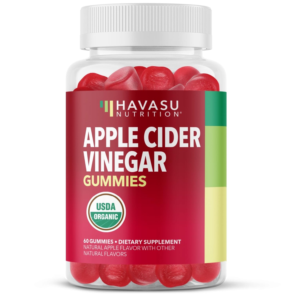 Manivelas de vinagre de manzana - Vitaminas ACV ecológicas para la salud digestiva, metabolismo & Gut Soporte - 60 Conde - Vegan, No Gluten-Free - Sabor Delicioso &amp; No Sabor de malla - 1 Mes de suministro