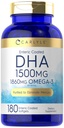 Carlyle DHA Suplemento 1500mg TEN 180 Softgels TEN Omega-3 Suplemento TENIDO Non-GMO, Gluten Free