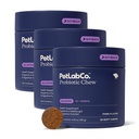 PetLab Co. Probióticos para Perros, Asistencia Gut Health, Diarrea Ocasional, Salud Digestiva " Alergias estacionales - Sabor de cerdo - 30 Mandíbulas suaves - Embalaje Mayo Vary (Valor 3-Pack)