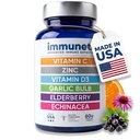 Immuneti - Advanced Immune Defense, 6-in-1 Powerful Blend of Vitamin C, Vitamina D3, Zinc, Elderberries, A granel de ajo, Echinacea - Supports Global Health, Provides Vital Nutrients & Antioxidantes