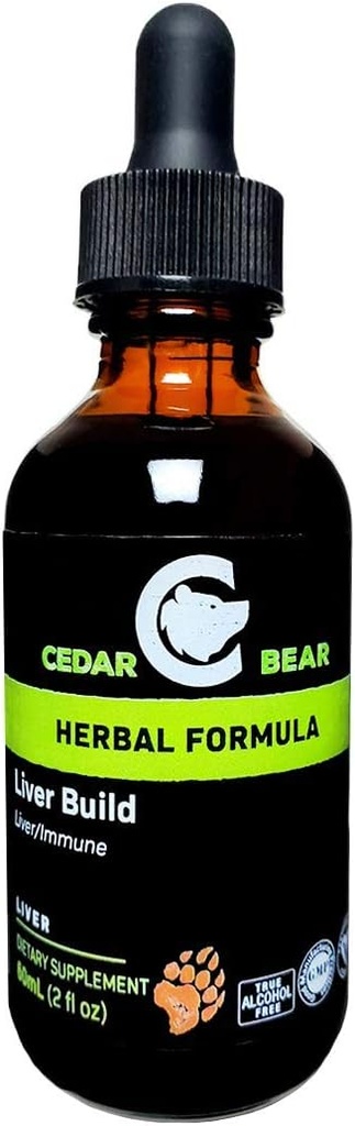 El hígado de oso de cedro Construye un suplemento herbal líquido que ayuda a fortalecer la función del hígado y la vesícula biliar 2 Fl Oz