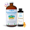 LIQUIDHEALTH Prenatal Baby Booster Pregnancy Vitamin Bundle - Vegan Women's Prenatal/Postnatal Multivitamin with SunActive &amp; Ferrochel Iron, Folate, Whole Foods - Made in The USA, 100% Vegan (Bundle)