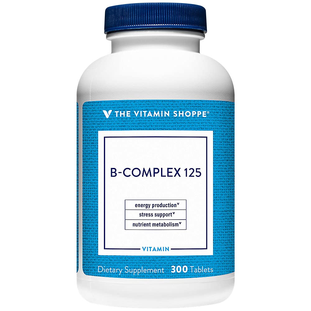 La Vitamina Shoppe B-Complex 125 – Apoya la Producción Energética, Función del Sistema Nervioso & Metabolismo Nutriente – Excelente Fuente de B1, B2, B6, B12, Niacina, Ácido Fólico " Biotina (300 Tabletas)