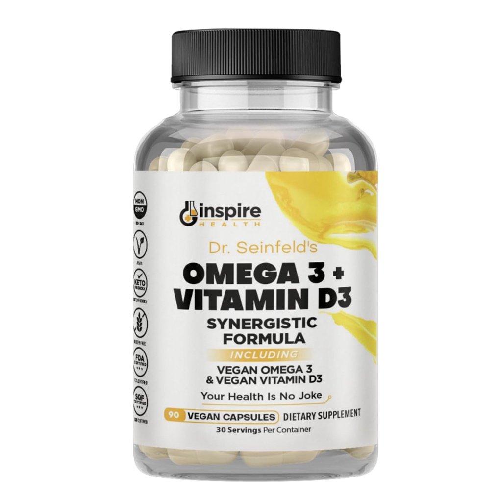 Nutrición aburrida Omega 3 y vitamina D3 Suplemento 90Ct