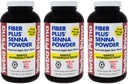 Yerba Prima Fiber Plus Senna Powder, 12 onzas (Pack of 3) - para el uso a corto plazo para restaurar la regularidad, mejorada Apple Spice Flavor, Stevia Sweetened, proporciona alivio suave durante la noche, no GMO