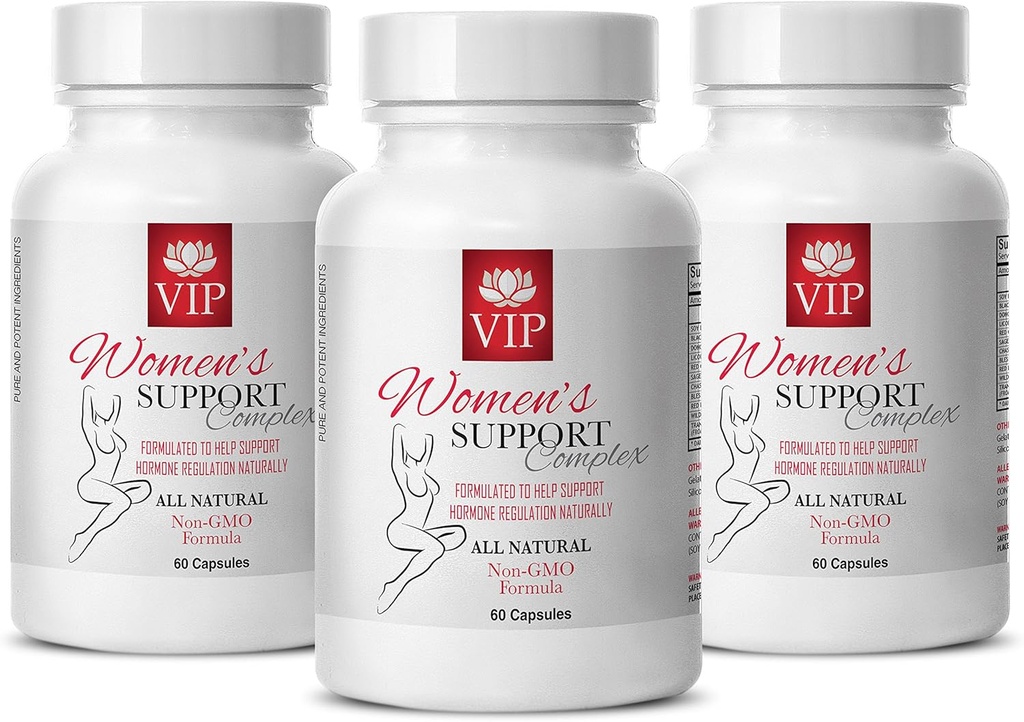 Hot Flashes Menopause Relief - Complejo de Apoyo a la Mujer Natural - Extracto de raíz de regaliz - 3 Botella (180 cápsulas)