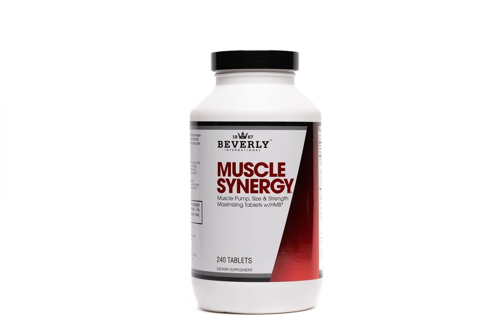 Beverly International Muscle Synergy 240 TABS (15 Servings) Ingredientes de dosis clínicas - HMB, L-Arginina, L-Citrulline, Creatine Monohydrate, L-Ornithine. Bombas más grandes y peligrosas.