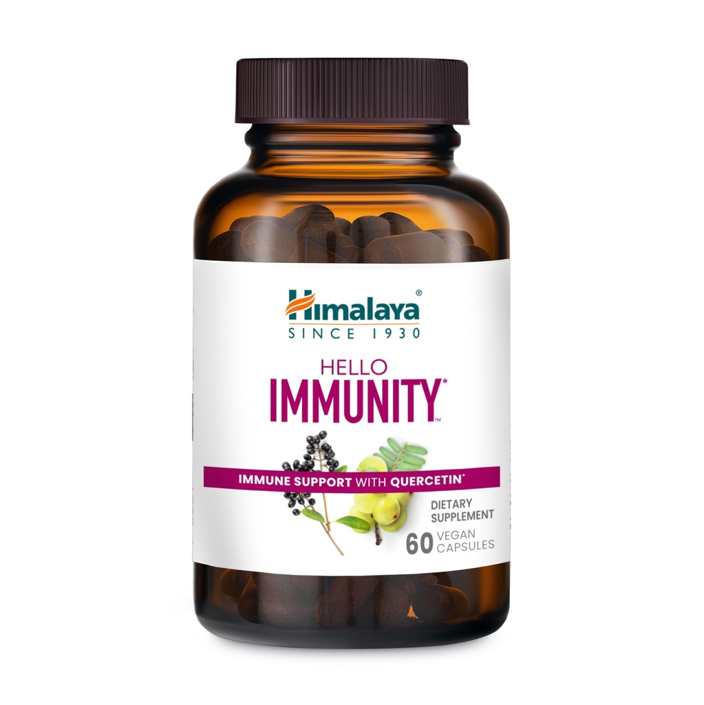 Himalaya Hello Immunity with Quercetin, 60 Day Supply - Herbal Immune Support Supplement, Bioflavonoid and Antioxidant for Immunity and Daily Wellness - Vegan, Non-GMO, Gluten Free, 500 mg, 60 cápsulas