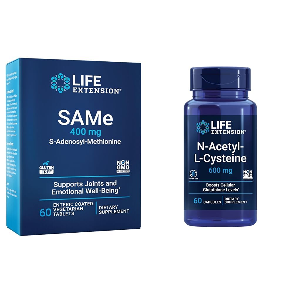 Life Extension Same 400mg " N-Acetyl-L-Cysteine 600mg - 60 Count Liver, Joint " Immune Support