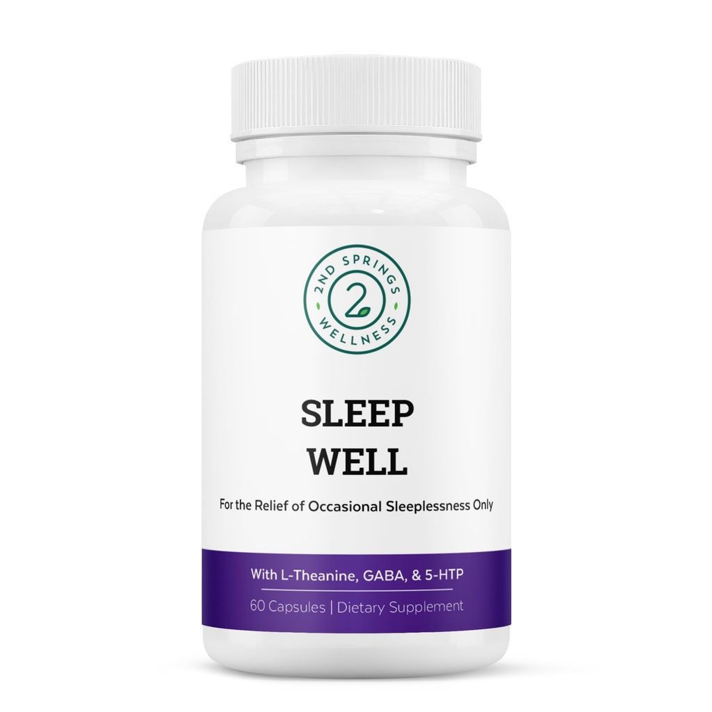 Sleep Well Calmness &amp; Relax Support Fórmula - Powerful Blend with Magnesium, L-Theanine, GABA, and Melatonin - Enhances Relaxation + Promotes Healthy Sleep Patterns - 60 Capsules