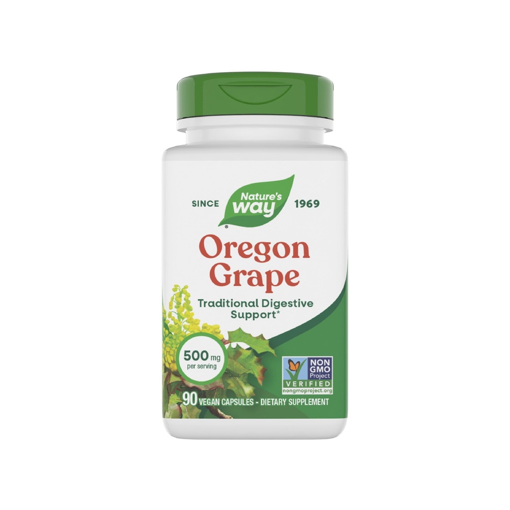 Camino de la Naturaleza Oregón Grape, Remedio de Digestión Tradicional* Suplemento, 90 cápsulas Vegan
