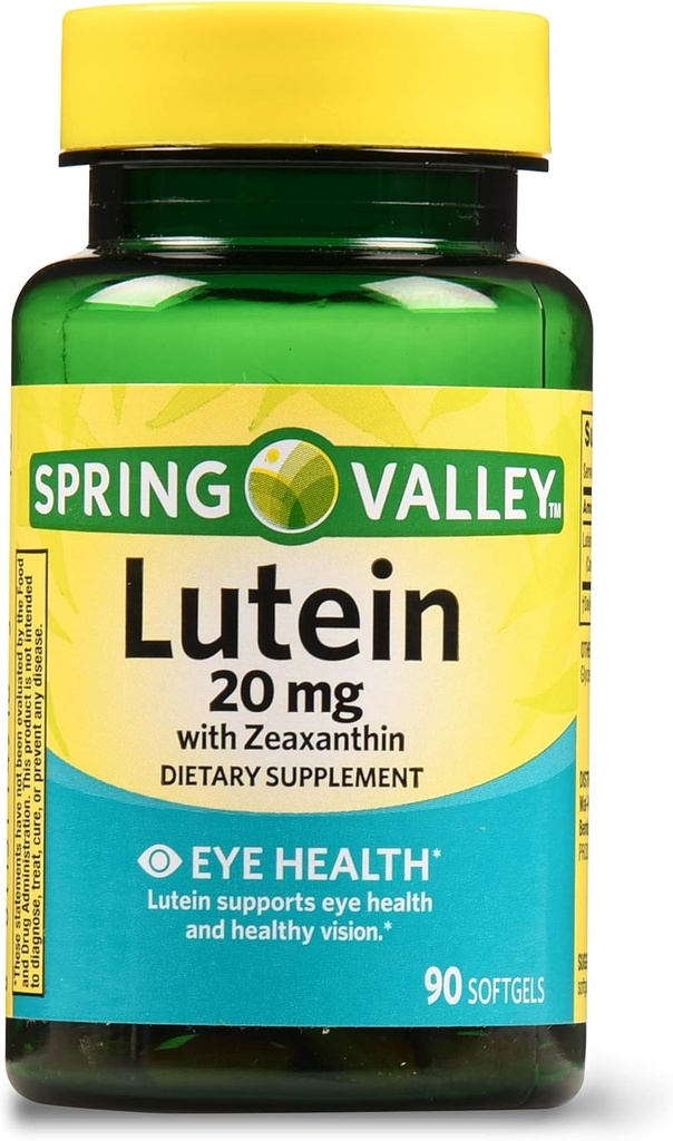 Lutein de Spring Valley con suplemento dietético de Zeaxanthin, 20 mg, 90 conteo