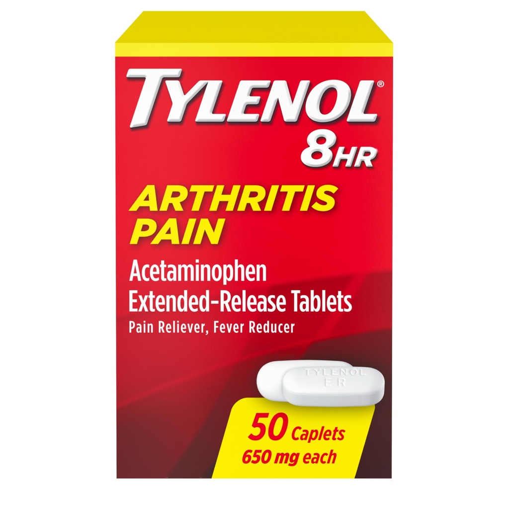 Tylenol 8 horas Artritis Dolor Alivio de Dolor Extended-Release Tablets, 650 mg de Acetaminofeno, Relieve de Dolor Conjunto &amp; Reliever de Dolor de Fiebre, Alivio de Dolor Oral para la Artritis &amp; Dolor Conjunto, 50 Conde