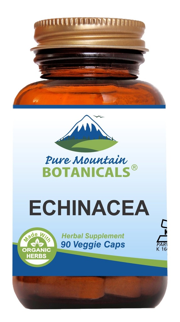 Pure Mountain Botanicals Echinacea Capsules Suplemento - Kosher Vegan Caps con 420mg Echinacea Root