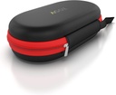 AGOZ Asthma Inhaler Medicine Travel Case Pouch Cover, Inhaler Holder with Zipper Closure and Wrist Strap (Black/Red)