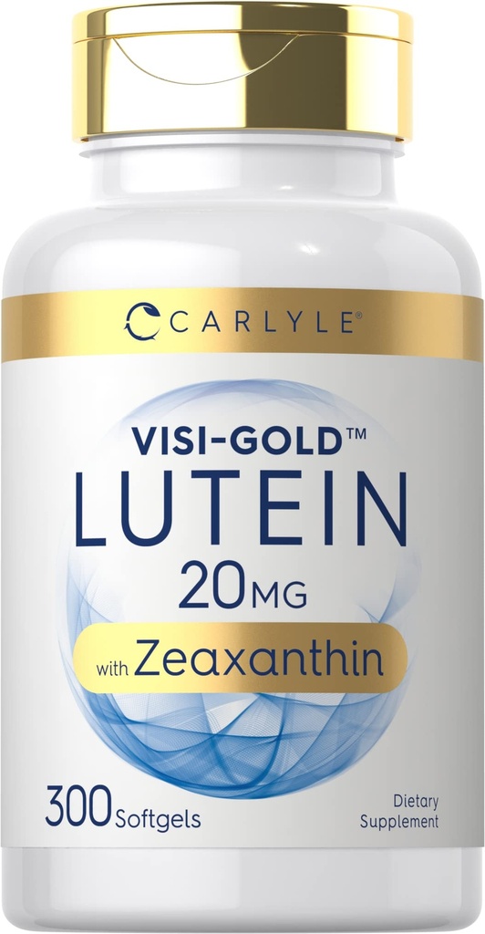 Carlyle Lutein y Zeaxanthin 20mg TEN 300 Softgels TENIDO Salud Ojo Vitaminas TENIDO Suplemento gratuito No Gluten