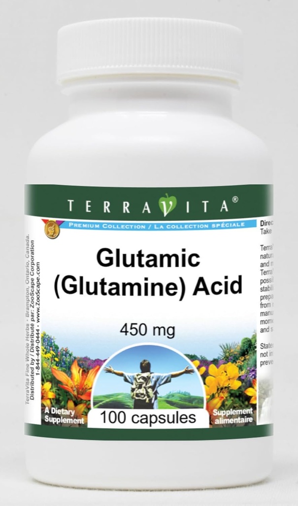 Glutamic (Glutamina) Acid - 450 mg (100 cápsulas, ZIN: 513331)