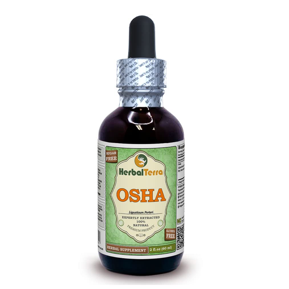 Herbal Terra LLC OSHA (Ligusticum Porteri) Gliceo, Botas secas Extracto líquido libre de alcohol 2 oz