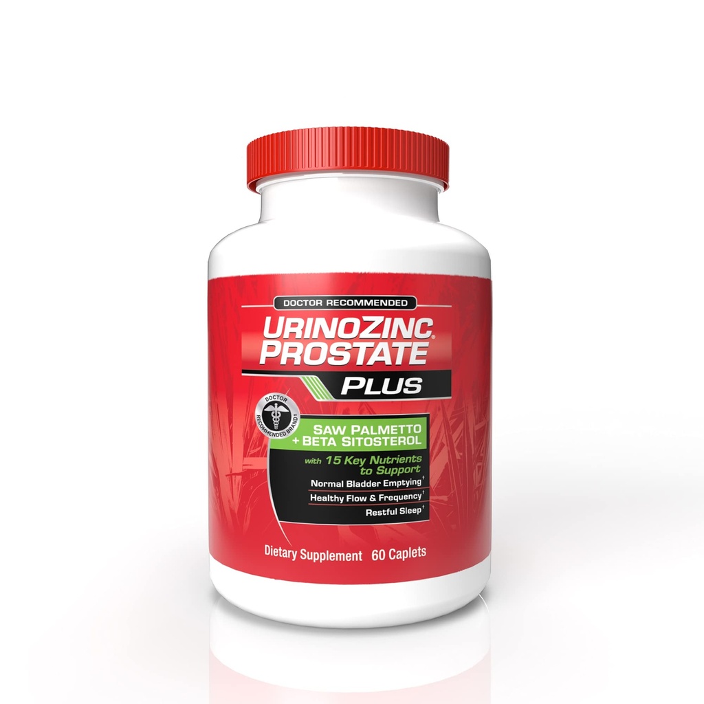 Urinozinc Prostate Plus, Saw Palmetto " Beta Sitosterol Supplement for Men, Reduce Frequent Urination (1 Month Supply, 60 Count)