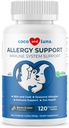 Soporte de alergia para perros - 120 tabletas Chewable - con vitamina C, Omega 3 y Colostrum - Itch Relief, Alivio de alergia para perros, Soother de piel - con probióticos para la salud del sistema inmunológico