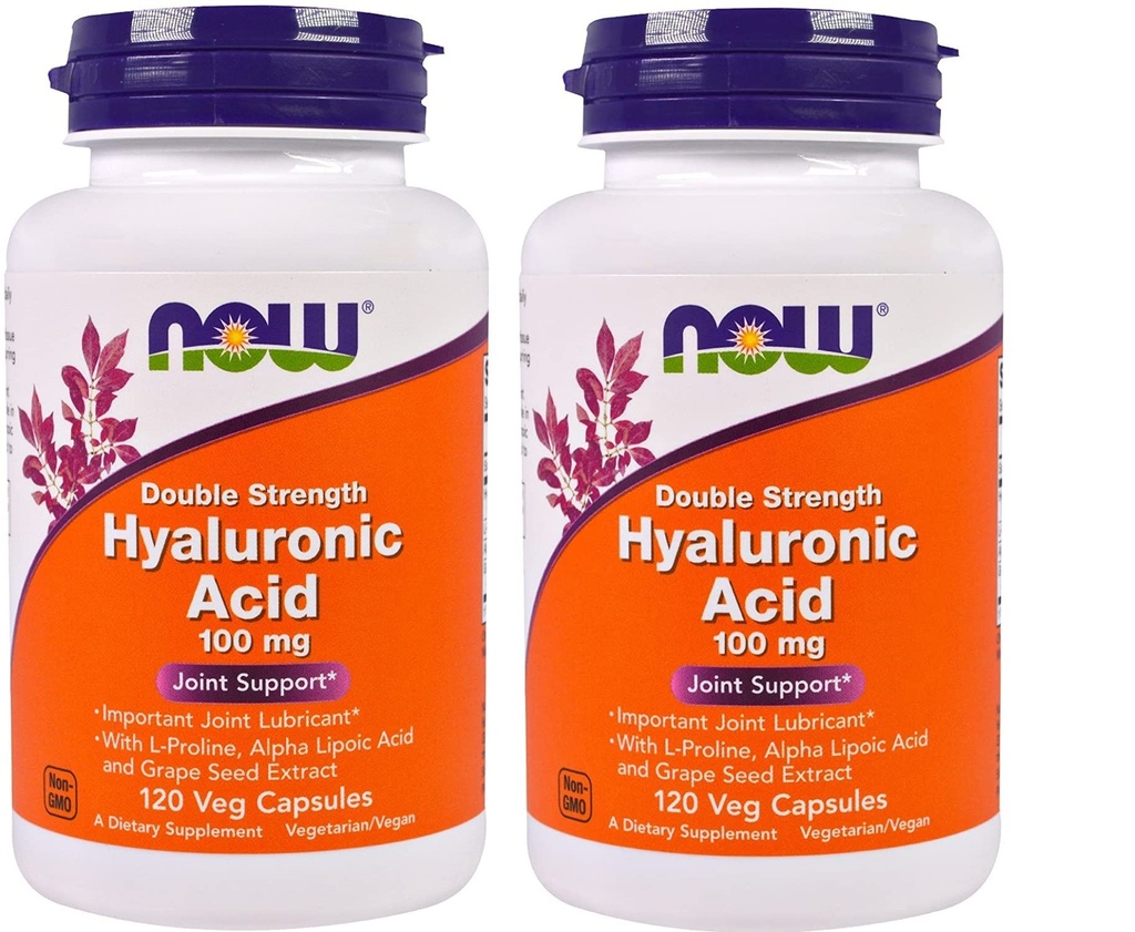 AHORA Alimentos - Ácido Hialurónico 100 mg - 120 cápsulas de Veg (Pack of 2)