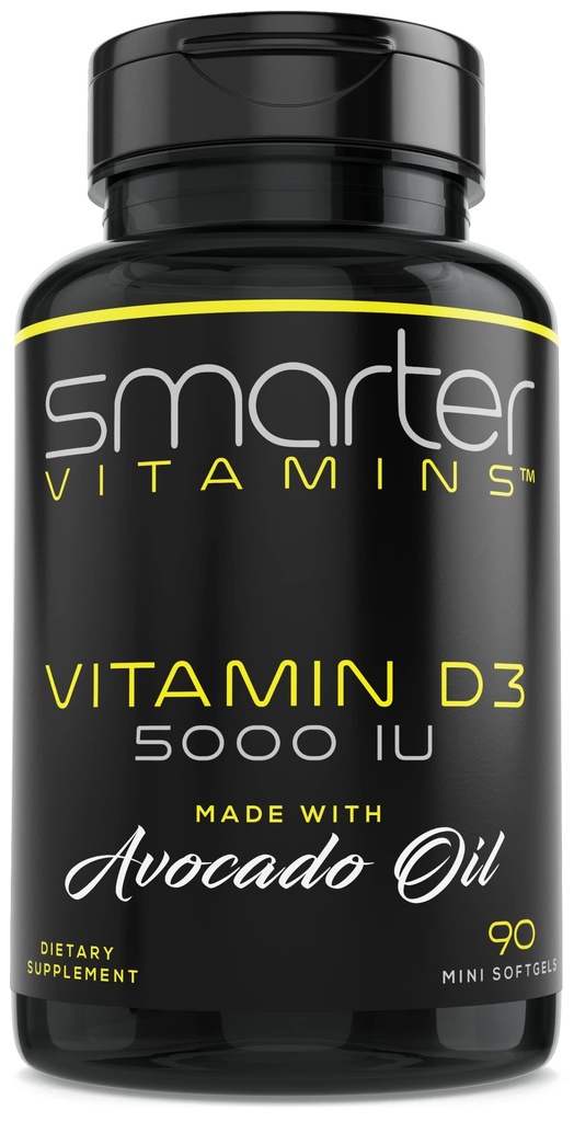 Más inteligente Vitamina D3 5000 UI en Avocado Oil 125mcg - 90 Mini Softgels