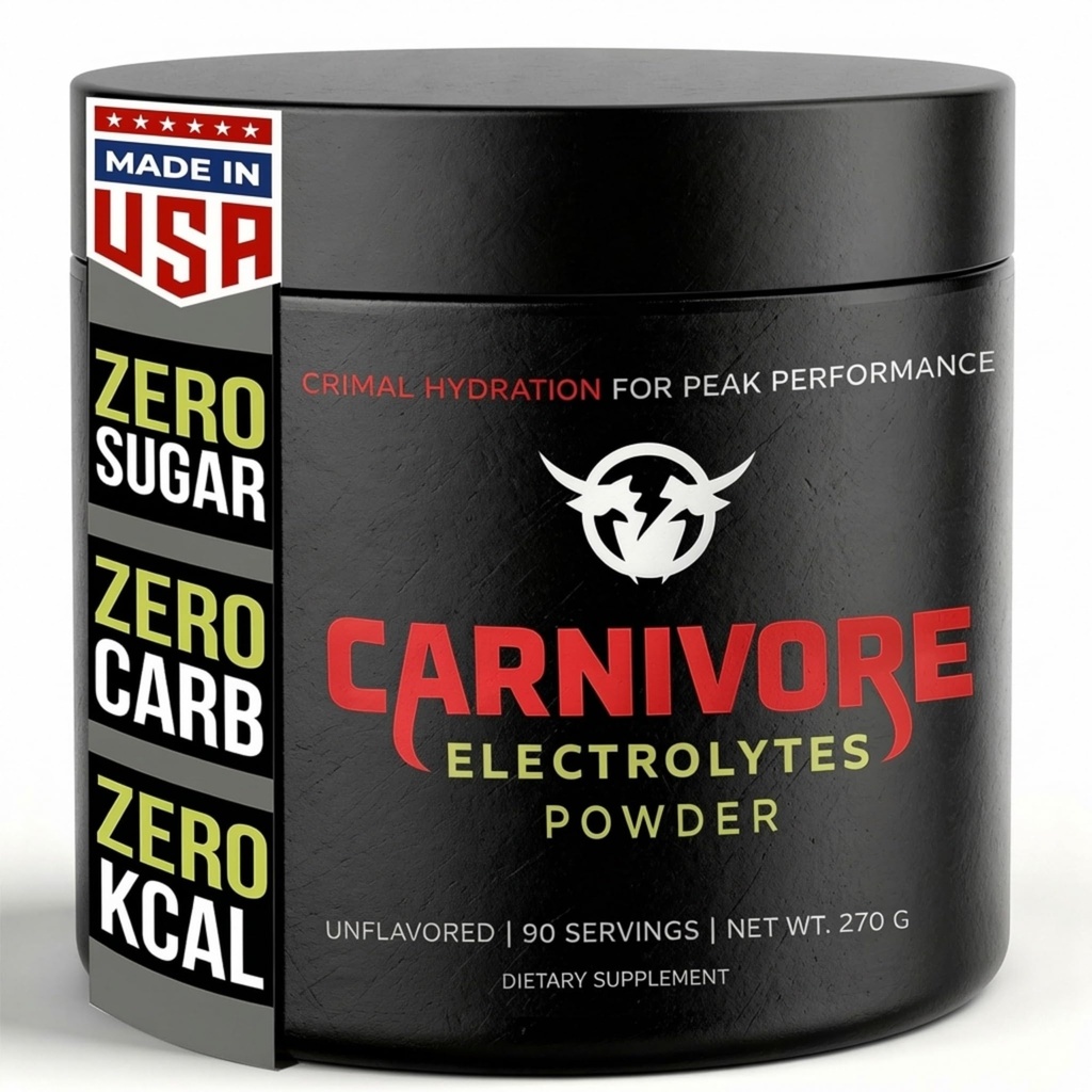 Polvo de hidratación Premium para Carnivore Dieta - Soporte de electrolito equilibrado, Zero Carb, Keto Friendly - Suplemento para la recuperación de energía óptima - 90 Servimientos (Desarmados)
