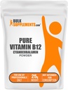 BulkSupplements.com Pure Vitamin B12 Powder - as Cyanocobalamin, Vitamin B Supplements, Cyanocobalamin B12 Supplement - Pure Product, Multiple Servings, 25g (0.88 oz) (Pack of 1)