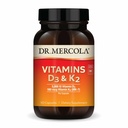 Dr. Mercola Vitaminas D3 &amp; K2 Suplemento dietético, 90 Actuaciones (90 cápsulas), apoya la salud del corazón, apoyo inmunitario, no transgénico, soy libre, sin gluten