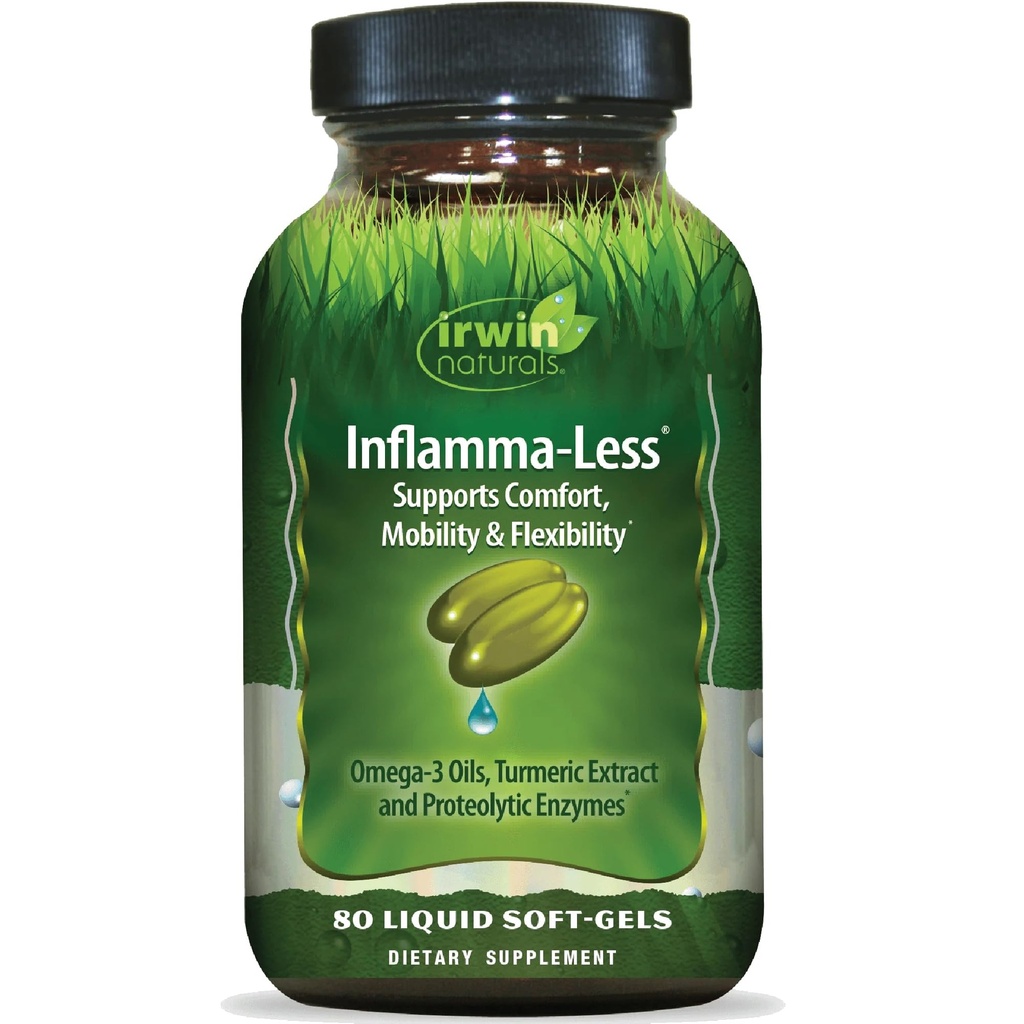 Irwin Naturals Inflamma-Less, promueve comodidad, movilidad y flexibilidad, 80 Liquid Softgels