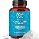 Love You Premium Collagen Complex – Tipos I, II, III, V & X – Hair, Skin, Nails, Joints & Gut Support – Hidrolyzed Bovine Collagen Peptides – Grass-Fed, Non-GMO, 120 Capsules, USA Made