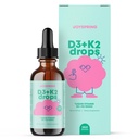 JoySpring Vitamina D3 Niños gotas con K2 – Suplemento líquido para la absorción de calcio " Salud conjunta – 360 Actuaciones (2 fl oz) – Vitamina D Niños Edades 3-18