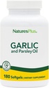 Natures Plus Ajo &amp; Parsley - Naturalmente promueve saludables niveles de presión de colesterol y sangre - 180 Softgels (180 Servimientos)