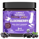Llama Naturals Gummies de arándano para niños, Vegan, Orgánica Immune Support Suplemento con Vitamina C y Zinc, Toddler Real Fruit Gummy Vitaminas para la Inmunidad, Chewable, No Añadido caña de azúcar, 120 Ct