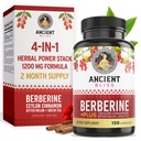 Antigua Bliss Berberine HCL 1200mg con canela de Ceylán, Melón de Bitter y Tetera Verde Extracto - 120 cápsulas