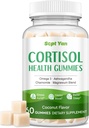 Suplementos de Cortisol para Mujeres y Hombres Gummies con Phosphatidylserine, Magnesium, Ashwagandha, Vitaminas, Cortisol Detox Calm Gummies for Sleep Relaxation Stress Relief, Sugar-Free,30 Day Vegan Supply