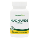 NaturesPlus Niacinamide - 500 mg, 90 Tablets - Suplemento de vitamina B3 de alta potencia - Vegetariano, Gluten Gratis - 90 Servings