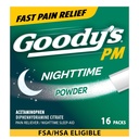 Goody's Nighttime Powder, Doin Reliever " Sleep Aid with Acetaminophen " Diphenhydramine Citrate, Caffeine Free, 16 Count