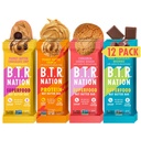 B.T.R. Nation Superfood Keto Protein Bar - Plant Based Vegan Protein Silencio (12 Pack) Variety Pack ← Low Carb Food, Low Calorie, Gluten Free, No Sugar Alcohols, Boosted with Superfoods