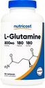 Nutricost L-Glutamine 800mg, 180 cápsulas - Gluten Free, Non-GMO