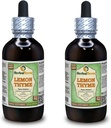 Tomo de limón (Thymus x Citriodorus) Glicérito, Hierba orgánica sin alcohol Extracto líquido libre de alcohol (Marca: HerbalTerra, Proudly Made in USA) 2x4 fl.oz (2x120 ml)