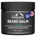 Mountaineer Marca Natural Beard Balm with Timber Scent ¦ Scents Inspirado por la Naturaleza ← Beard Butter para Hombres Silencio Deja en Condidtioner ANTE Hydrates, Softens y Tames