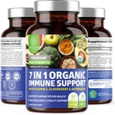 N1N Premium 7 in 1 Immune Support Supplement [100% USDA Organic] Daily Immune Boost with Vitamin C, Elderberry, Moringa Leaf, Oregano y Ajo for Immunity and Inflammatory Response, 90 Tablets