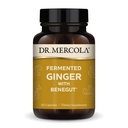Dr. Mercola Fermented Ginger con Benegut - Asistencia Digestive & Gut Health - Ayudas Occasional Gas, Bloating & Discomfort - Non-GMO, Gluten-Free &amp; Soy-Free - 60 cápsulas (60 piezas)
