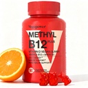 Vitamina Vegana D3 &amp; B12 Gummies, Metil B12 Suplemento para Adultos &amp; Niños, Mejorado con Vitamina D 3 para Energía Natural, Inmune, Metabolismo & Focus, Orange, 90 Gummies