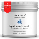 Ultra High Purity Hyaluronic Acid capsules 500mg - 95% Sodium Hyaluronate - altamente purificado y biodisponible - bajo peso molecular - no GMO Fermented - 120 cápsulas