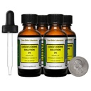Lugol's Iodine / 2% Solución / 4 Oz en Four Amber Glass Bottles/Free Droppers/USA