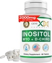 Fórmulas Genex 40:1 Myo-Inositol 2000mg D-Chiro Inositol 50mg (60 Tablets) Apoya Equilibrio hormonal " Función Ovárica - Vegan, Gluten Libre, Non-GMO (30 Day Supply)