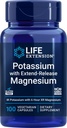 Extensión de vida 99mg Potasio con Magnesio de liberación extendida 250mg, 100 caps de veg - Libre de gluten – No-GMO – Suplemento vegetariano para hombres y mujeres - Dual-Action Mineral Formula